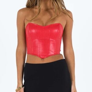 PRINCESS POLLY RED COREST TUBE TOP